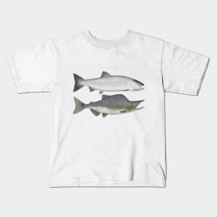 Pink Salmon - Ocean and Spawn Phases Kids T-Shirt